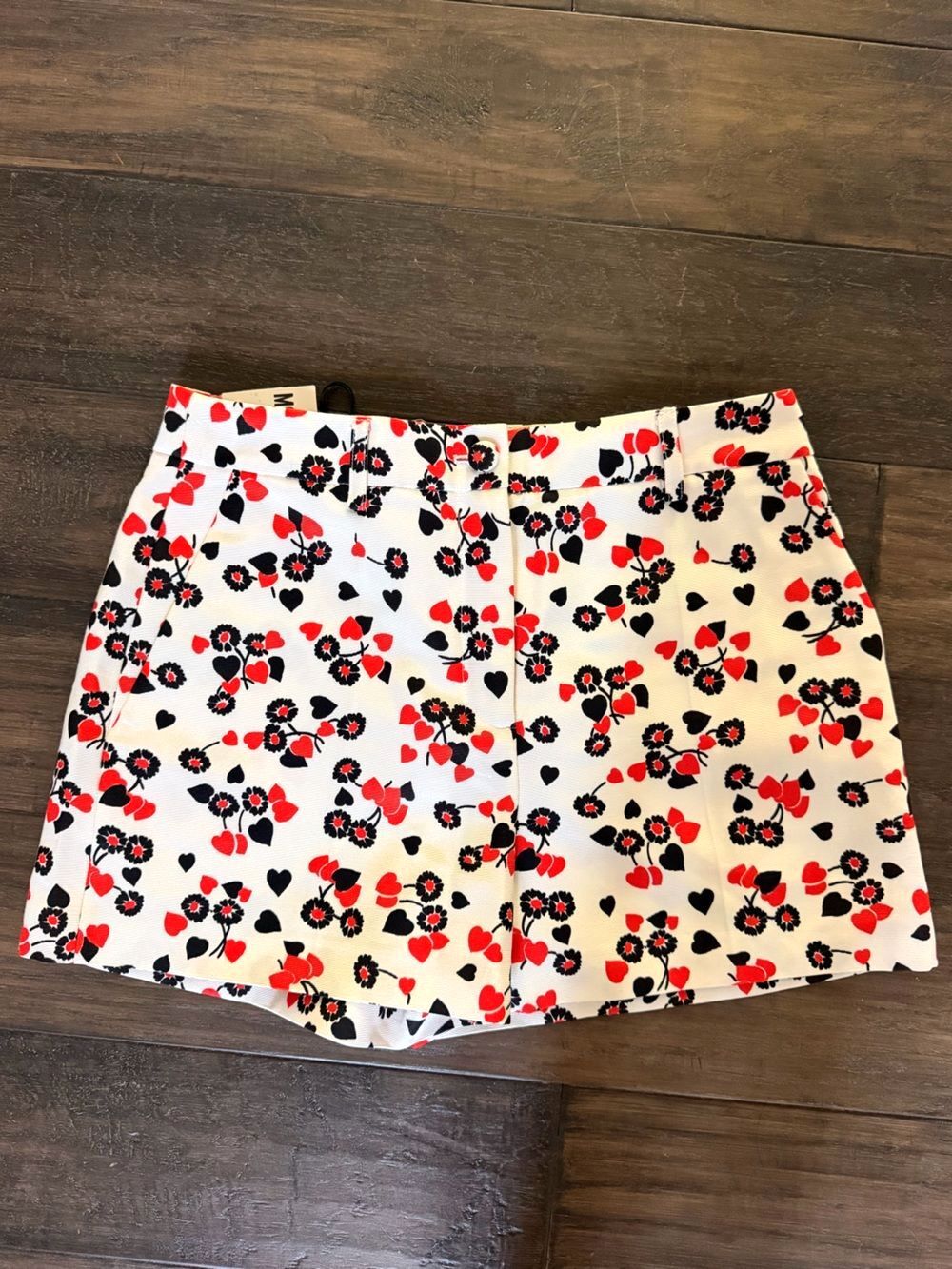 MOSCHINO Darling Floral Print Tailored High-Waisted Shorts Sz 4 $595!!